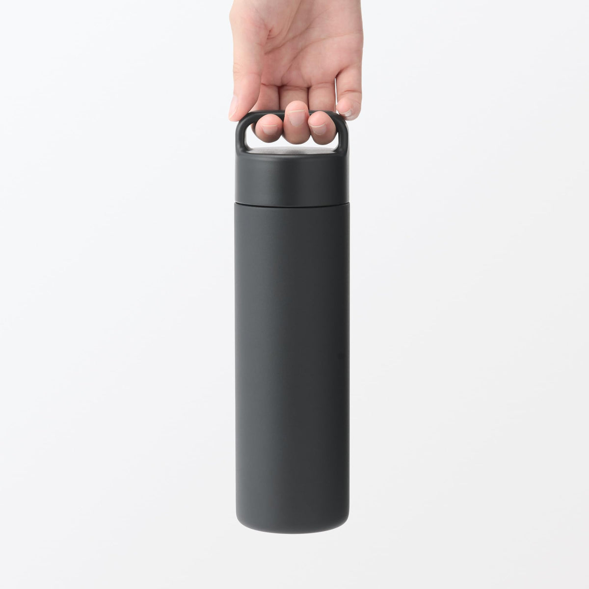 Mujirushiryouhin Vacuum Insulated Bottle with Handle 500mL Black