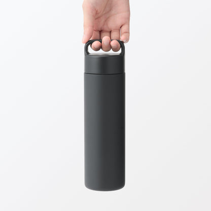 Mujirushiryouhin Vacuum Insulated Bottle with Handle 500mL Black