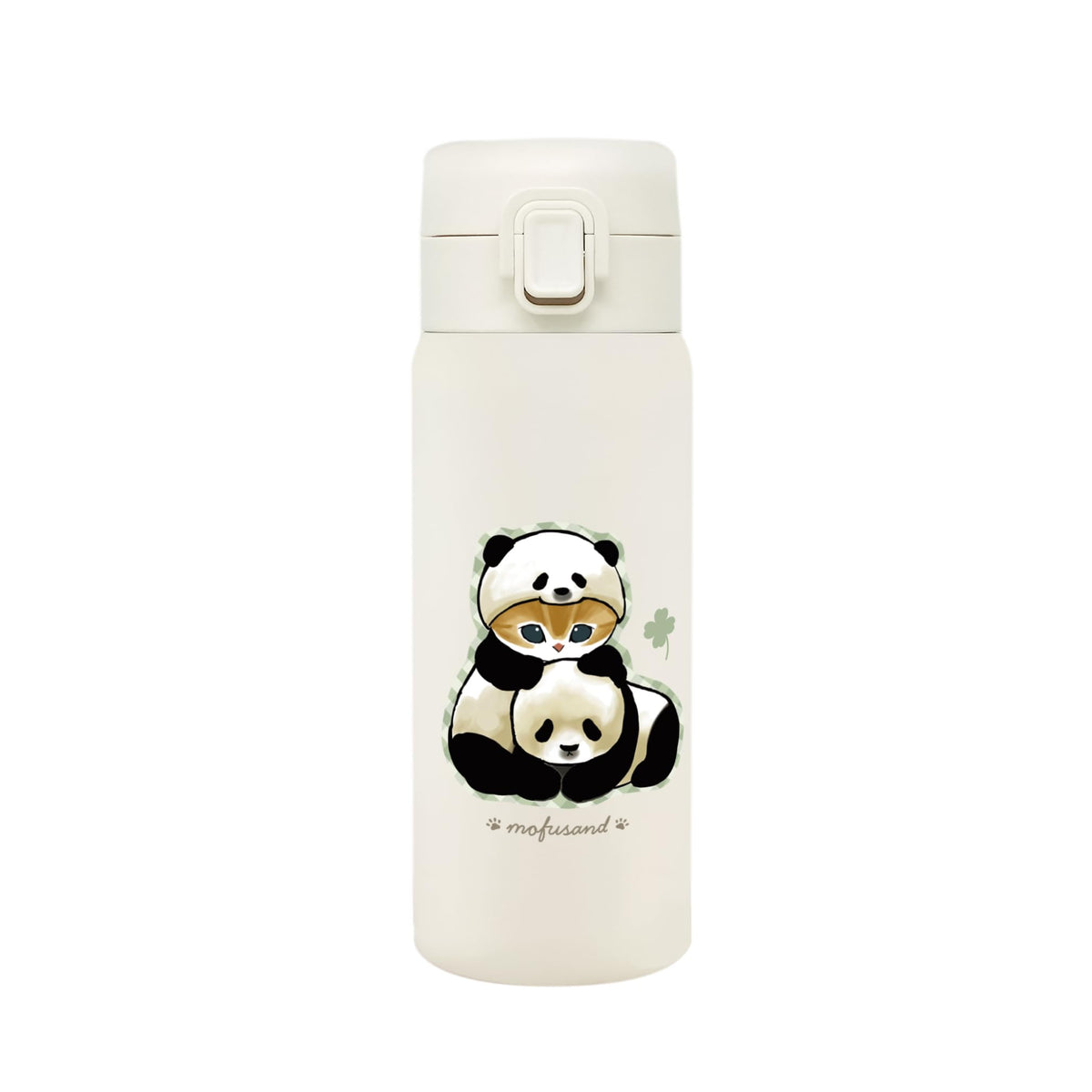 Toa Stainless Steel One-Push Bottle 350ml Panda Design