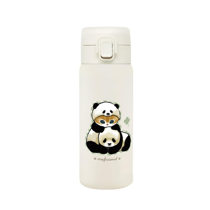 Toa Stainless Steel One-Push Bottle 350ml Panda Design