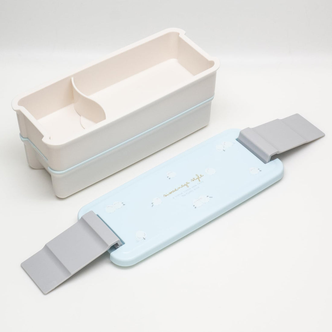OSK Two-Tier Lunch Box with Dividers Light Blue 650ml