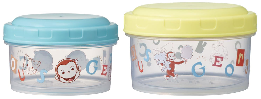 Skater Round Lunch Box Set with George the Monkey Design