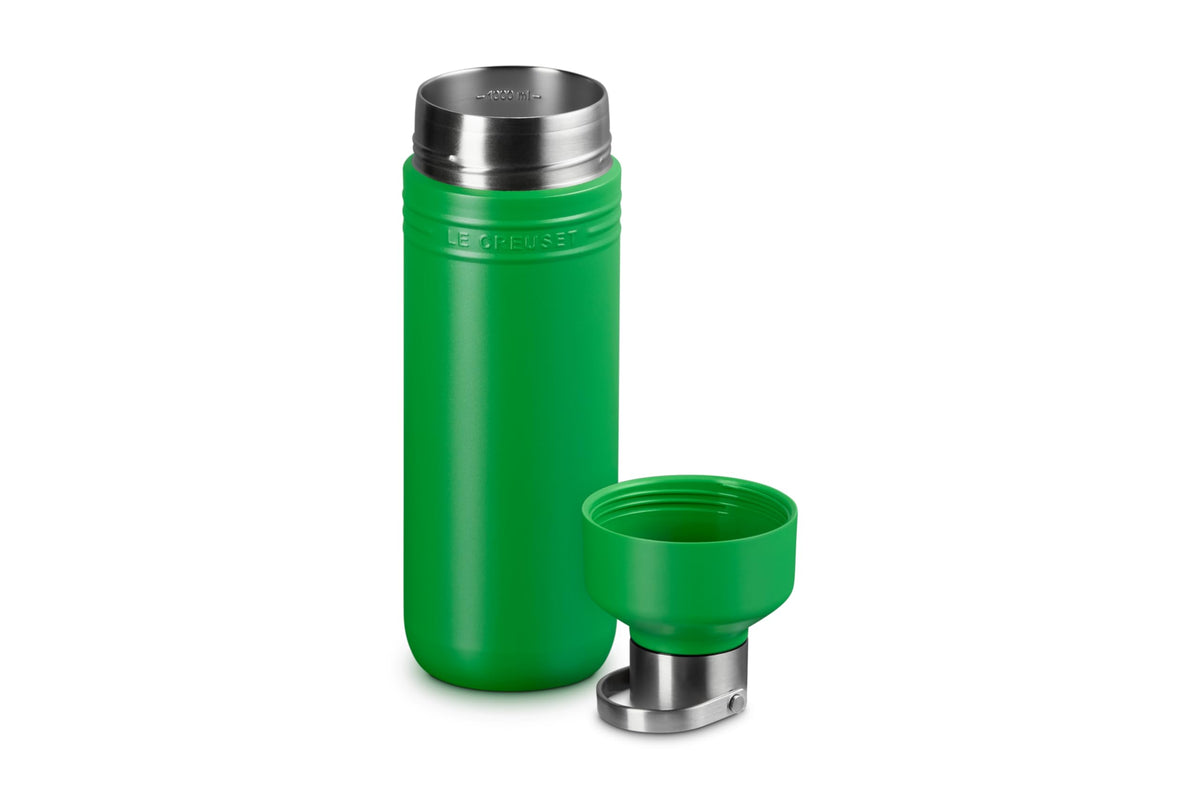 Le Creuset Water Bottle 1000ml Vacuum Insulated Bamboo Green
