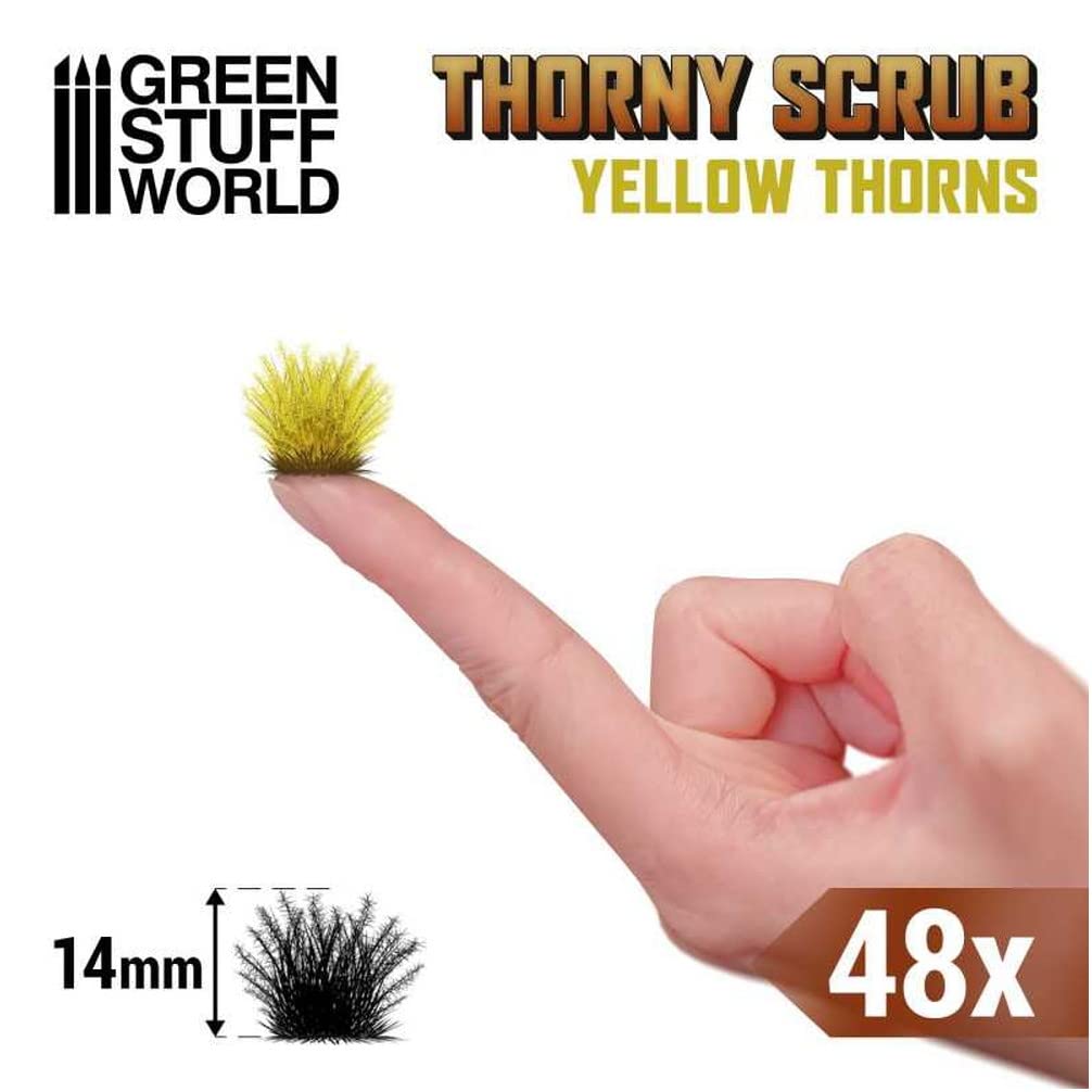 Green Stuff World Thorny Bush Model Accessories 14mm Yellow