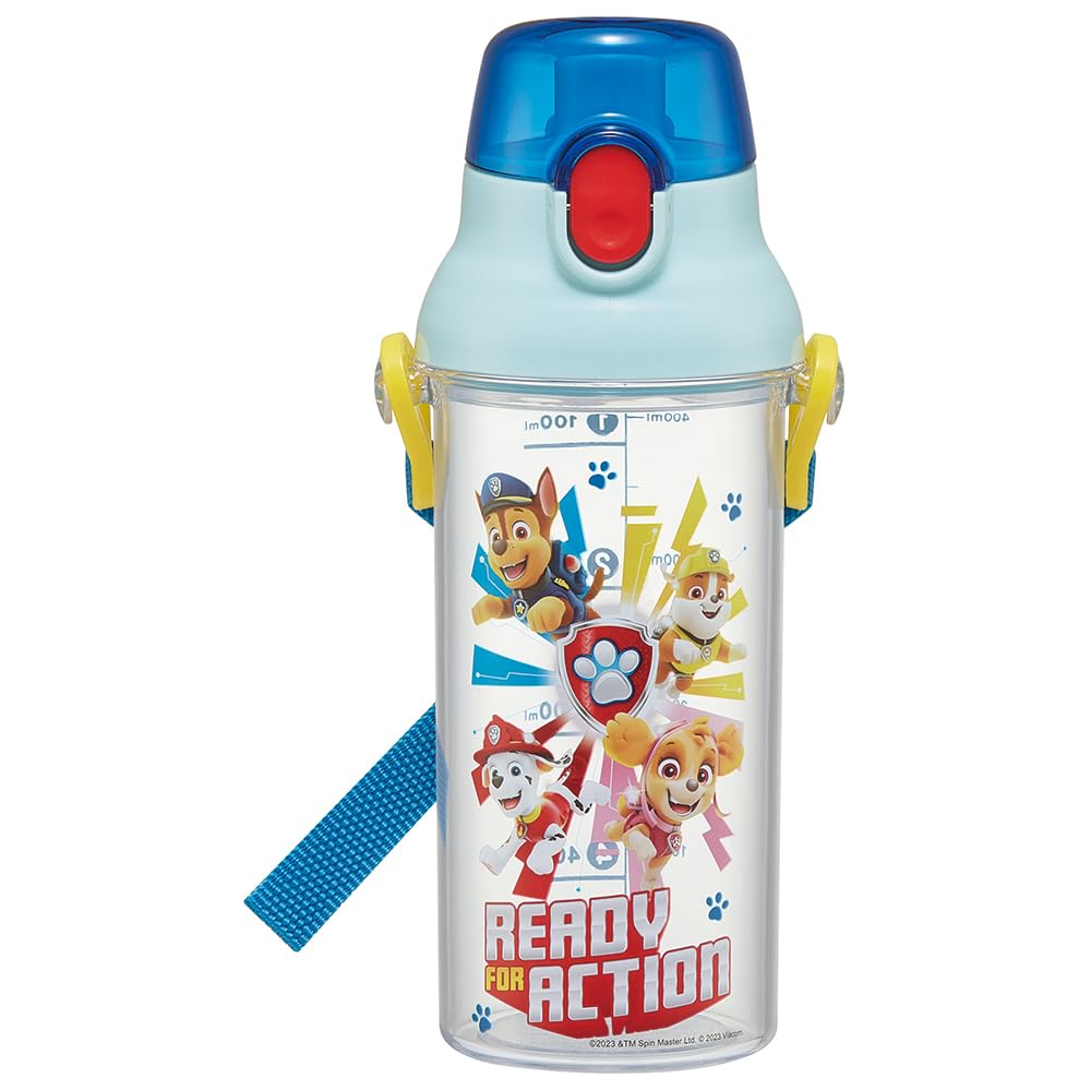 Skater Kids Clear Plastic Water Bottle 480ml with Measurement Markings