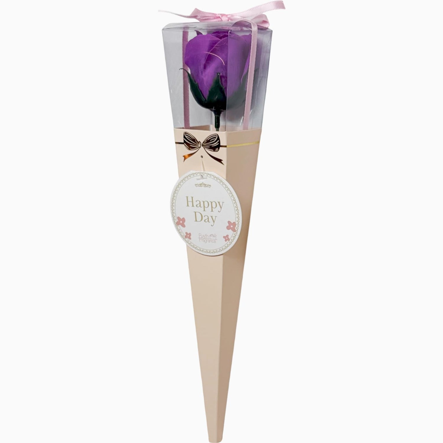 Q-FLA Bath Soaking Set with Soap Flowers Purple 6-Piece Gift Set