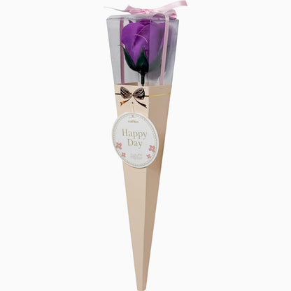 Q-FLA Bath Soaking Set with Soap Flowers Purple 6-Piece Gift Set