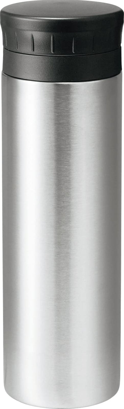 Kakusee Vacuum Insulated Water Bottle 300ml Silver with Ice Stopper