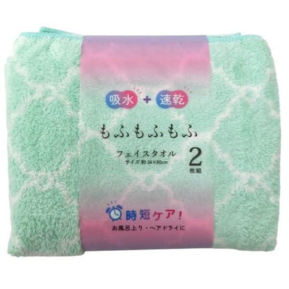 Hayashi Face Towel Set of 2 Soft Microfiber Moroccan Green 34x80cm
