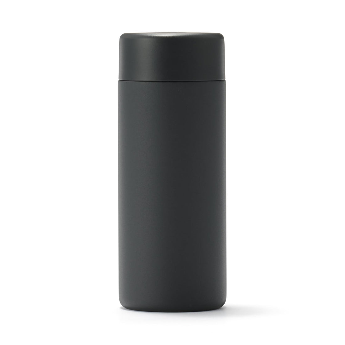 Mujirushiryouhin Vacuum-Insulated Hot and Cold Bottle, Flat Type, Black 350mL