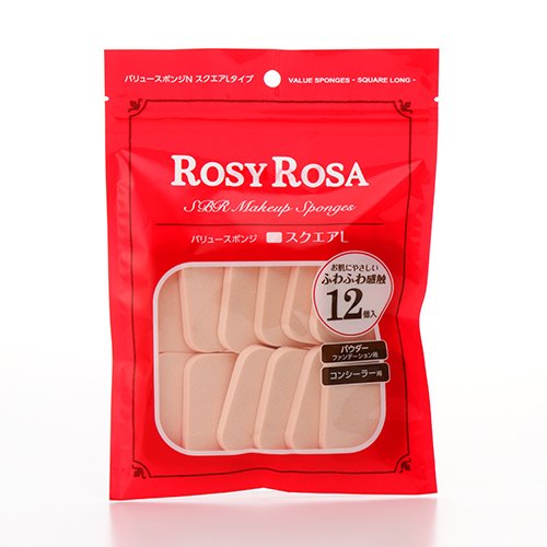 ROSY ROSA Value Sponge N Square L Type 12P for Makeup Application