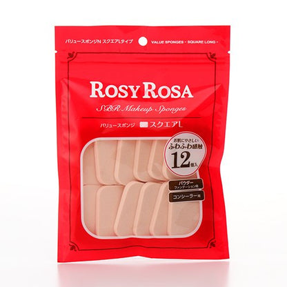 ROSY ROSA Value Sponge N Square L Type 12P for Makeup Application