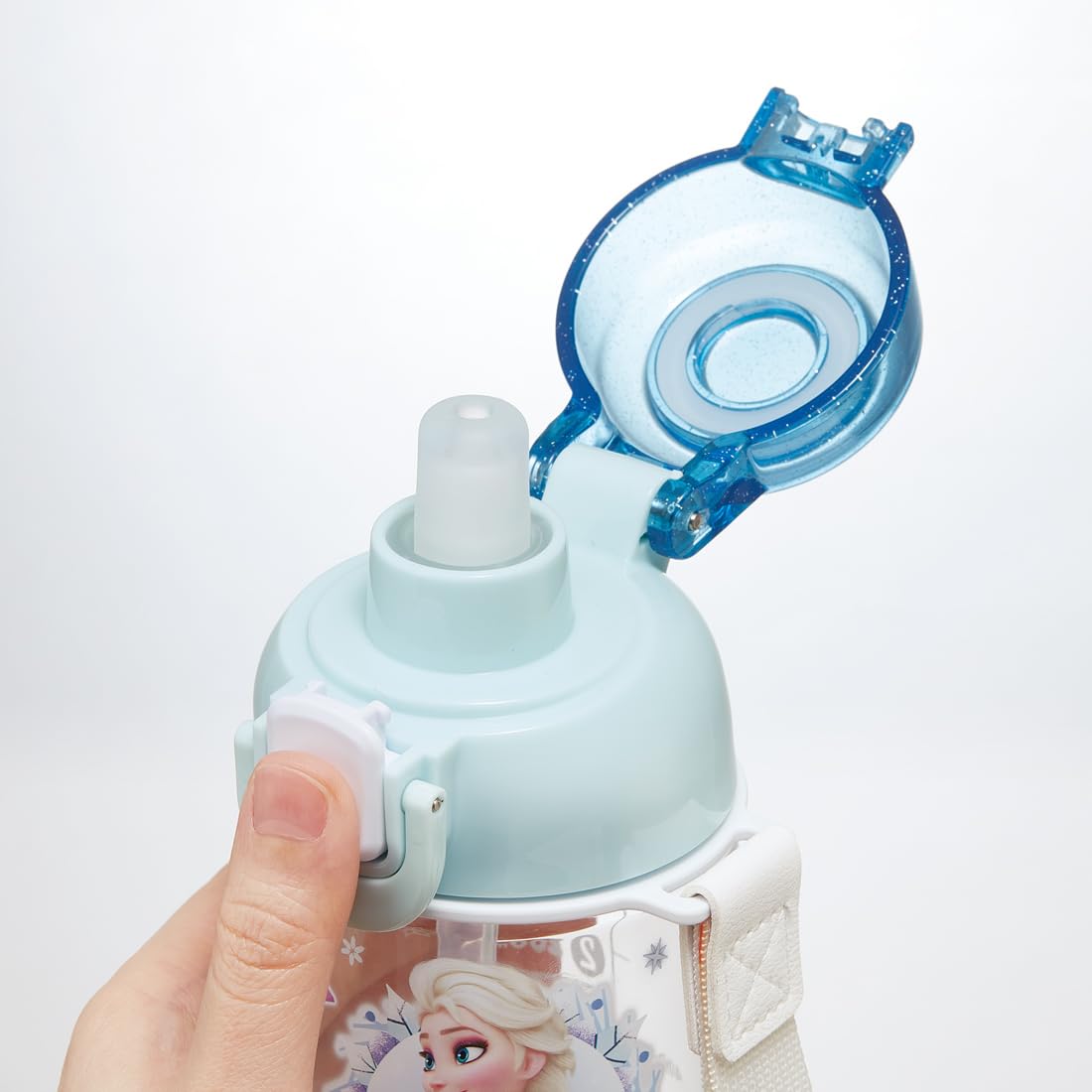 Skater Clear Straw Bottle 630ml for Kids with Disney Frozen Design