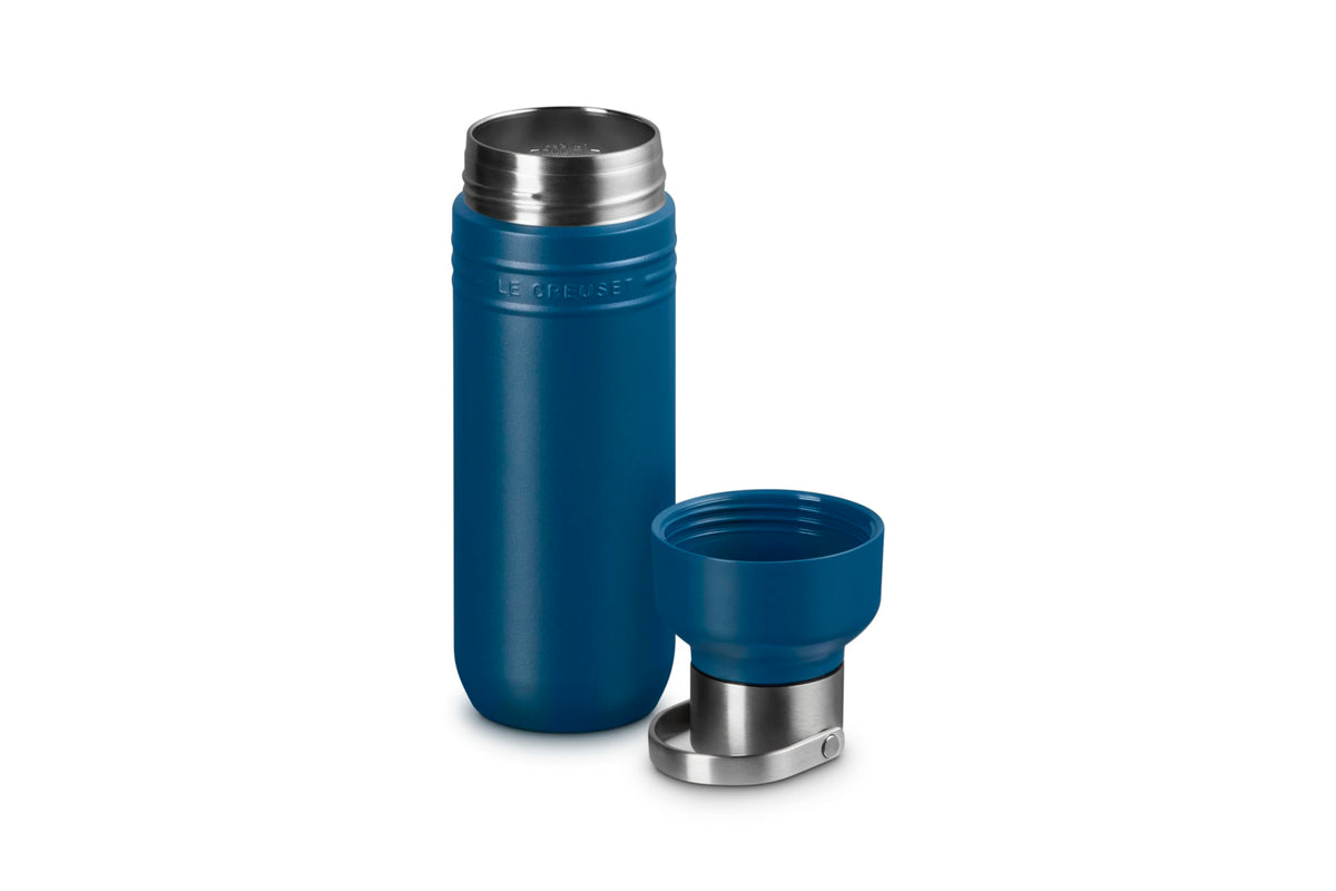 Le Creuset Stainless Steel Bottle 500ml Deep Teal for On-the-Go
