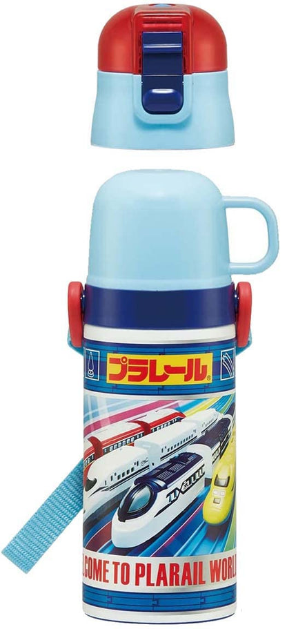 Skater Kids Water Bottle 2WAY 420ml with Cup for Boys