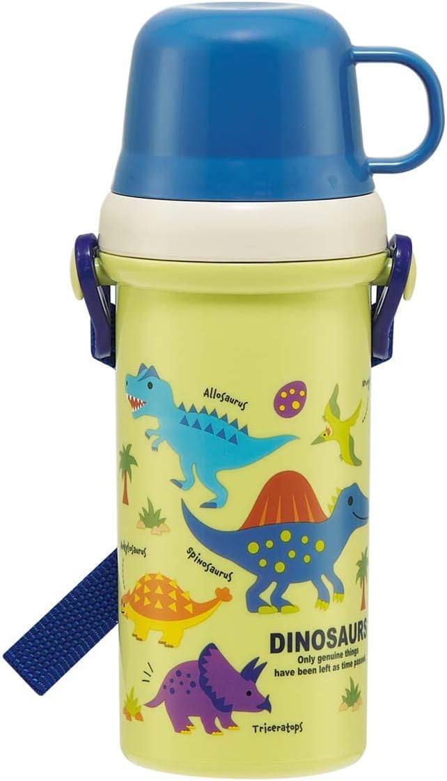 Skater Kids Water Bottle 480ml with Cup Featuring Disney Dinosaurs
