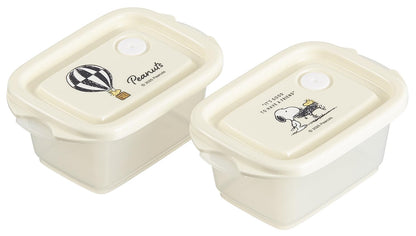 スケーター(Skater) 抗菌 シールボックス 2個入 240ml エアーバブル付 スタッキング 電子レンジ対応 日本製 スヌーピー バッジ FCN0WAG-A
