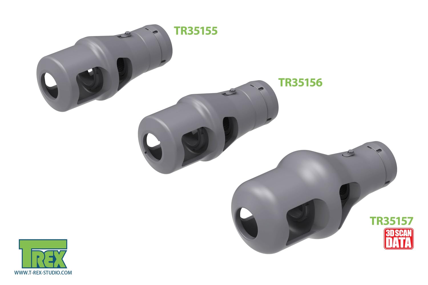 T-rex Studio 1/35 Scale Model Parts Set of 4 German 8.8cm KwK PaK Muzzle Brakes