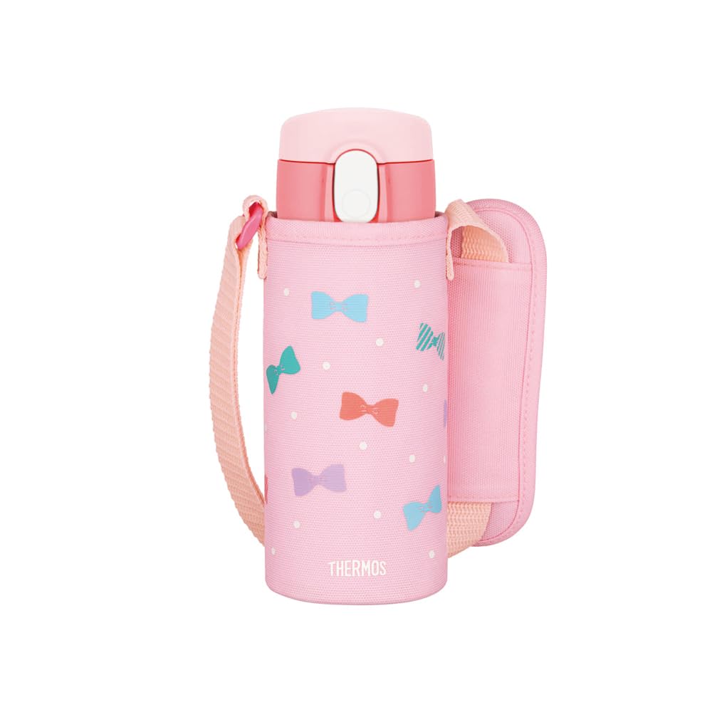 THERMOS Vacuum Insulated Straw Bottle 410ml Pink for Kids