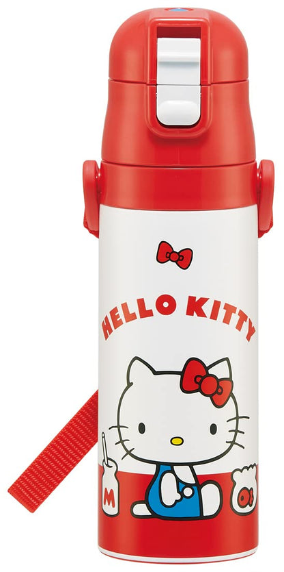 Skater Kids Water Bottle 470ml Hello Kitty Stainless Steel Lightweight
