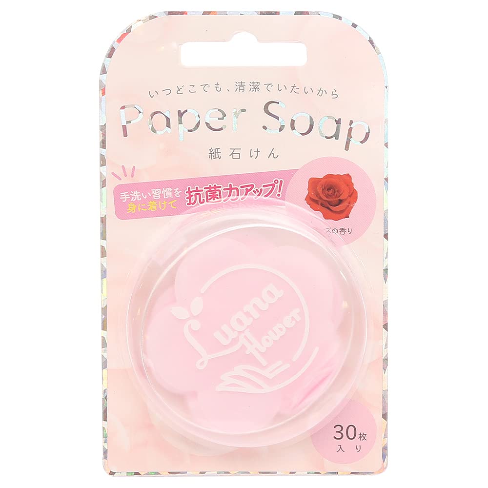 Q-FLA Paper Soap Flower Hand Soap 30 Sheets Pink for Travel