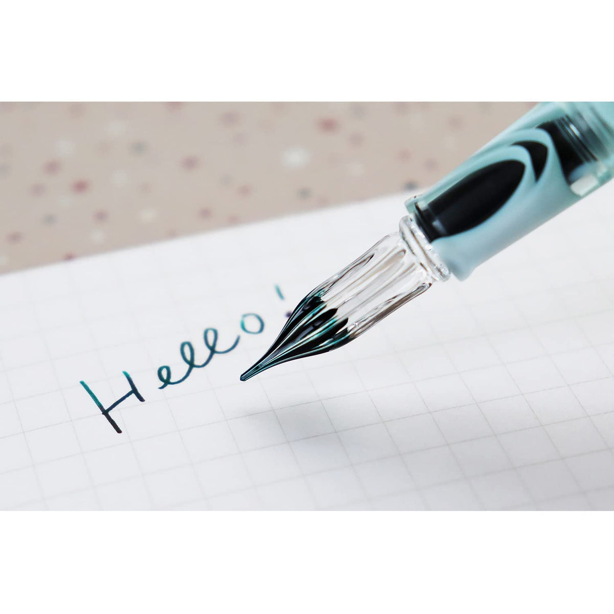 Teranishi Chemical Industry Glass Pen with Cap Peacock Blue