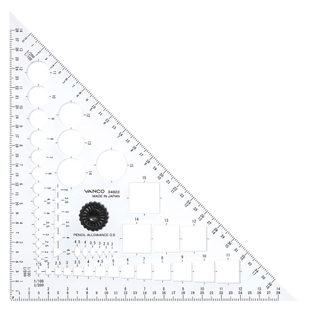 Vanco Triangle Ruler Template Clear 15cm for Precise Measurements