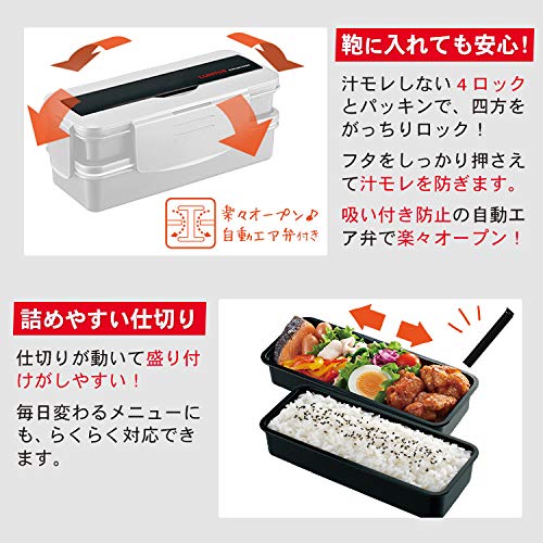 Asvel Bento Box Lunch Box with Utensils and Bag