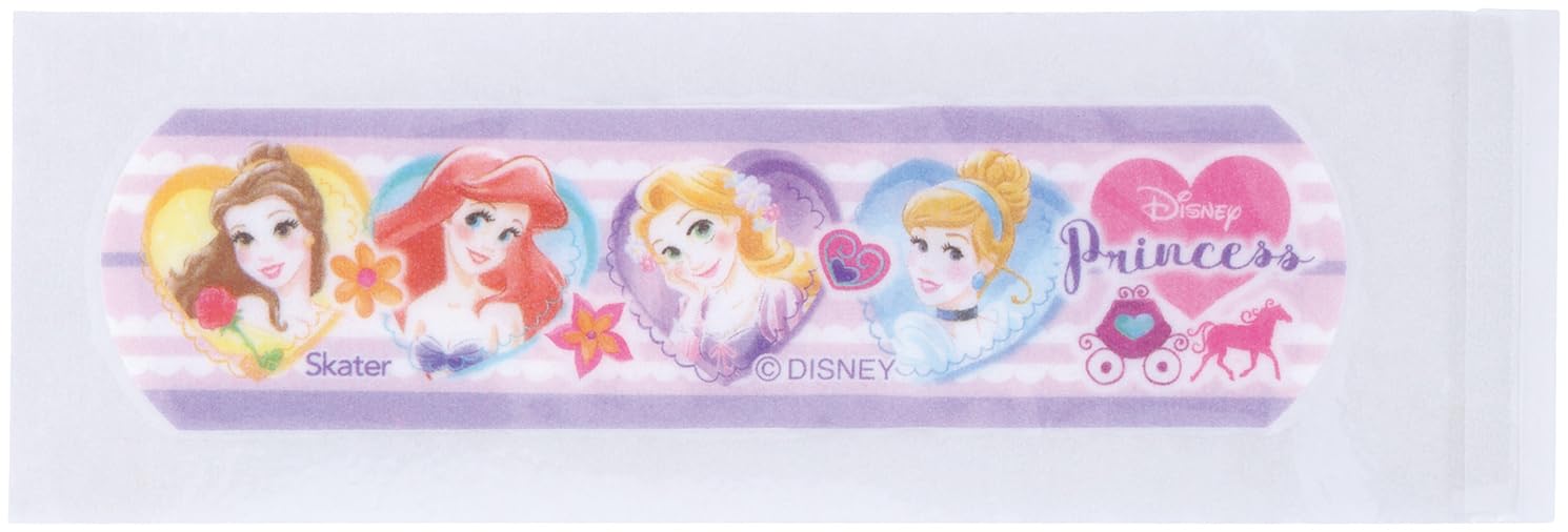 Skater Waterproof Bandages for Kids L Size 20 Count Disney Princess