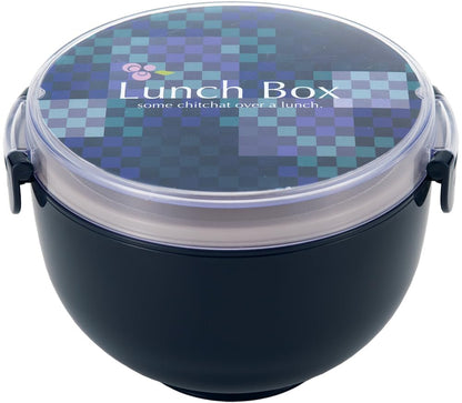 MI Kurieeshonzu Bowl Lunch Box with Chopsticks and Sauce Container Navy