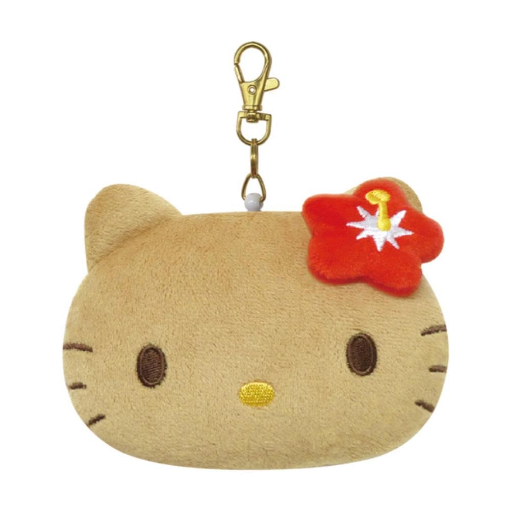 K&amp;Company Kitty Face Pass Case with Hibiscus Design