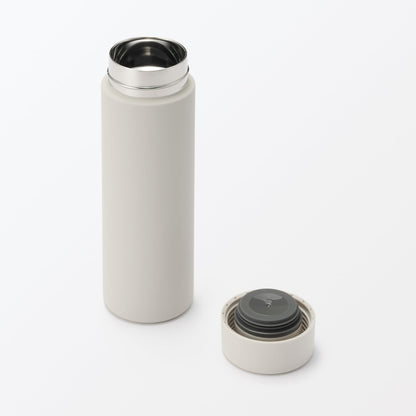 MUJI Vacuum Insulated Bottle Flat Type 500mL Gray Beige