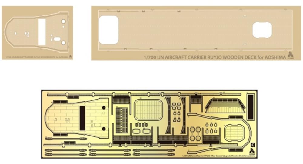 Tetra Model 1/700 Scale Aircraft Carrier Ryūjō Wooden Deck Parts Set