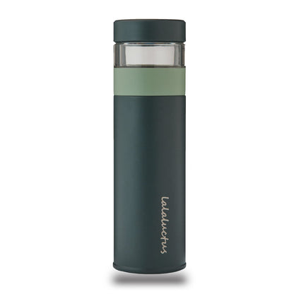 Lalaluctus Tea Bottle with Infuser Vacuum Insulated Dark Gray