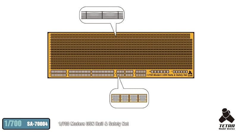 Tetra Model 1/700 Scale Safety Net and Handrail Parts for Model Kits