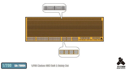 Tetra Model 1/700 Scale Safety Net and Handrail Parts for Model Kits