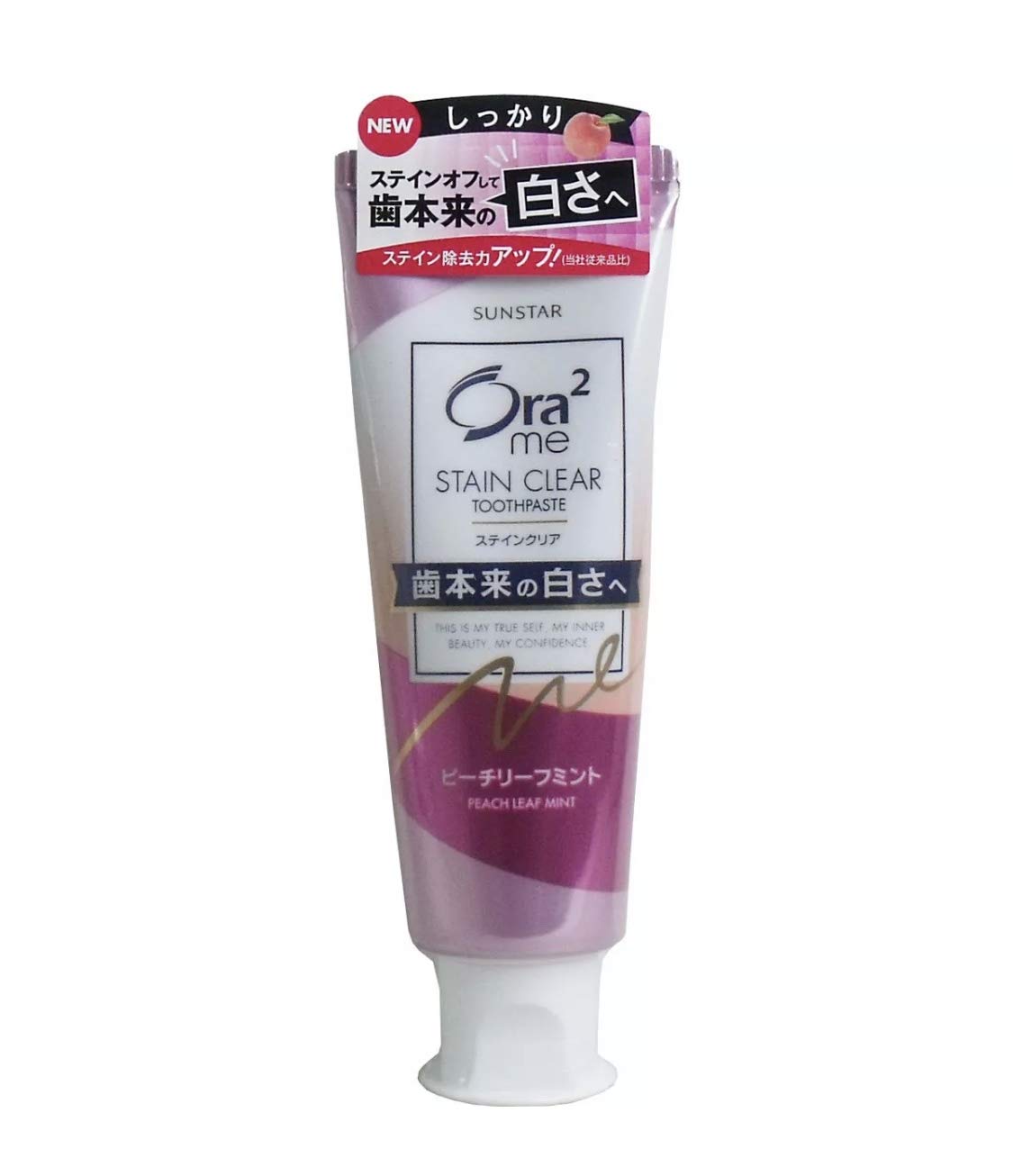 Ora2 Stain Clear Paste Peach Leaf Mint 130g for Bright Smiles