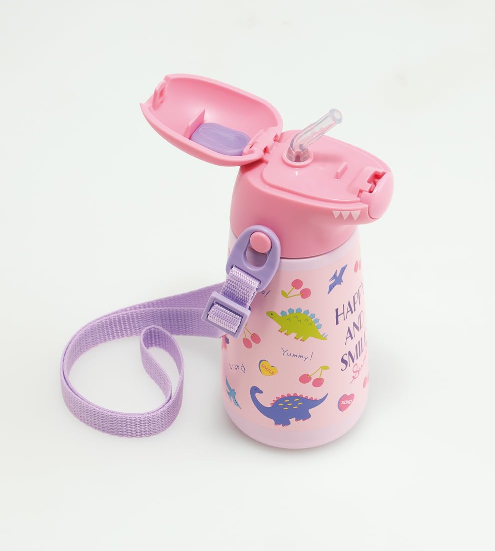 Skater Stainless Steel Straw Water Bottle 370ml Vacuum Insulated