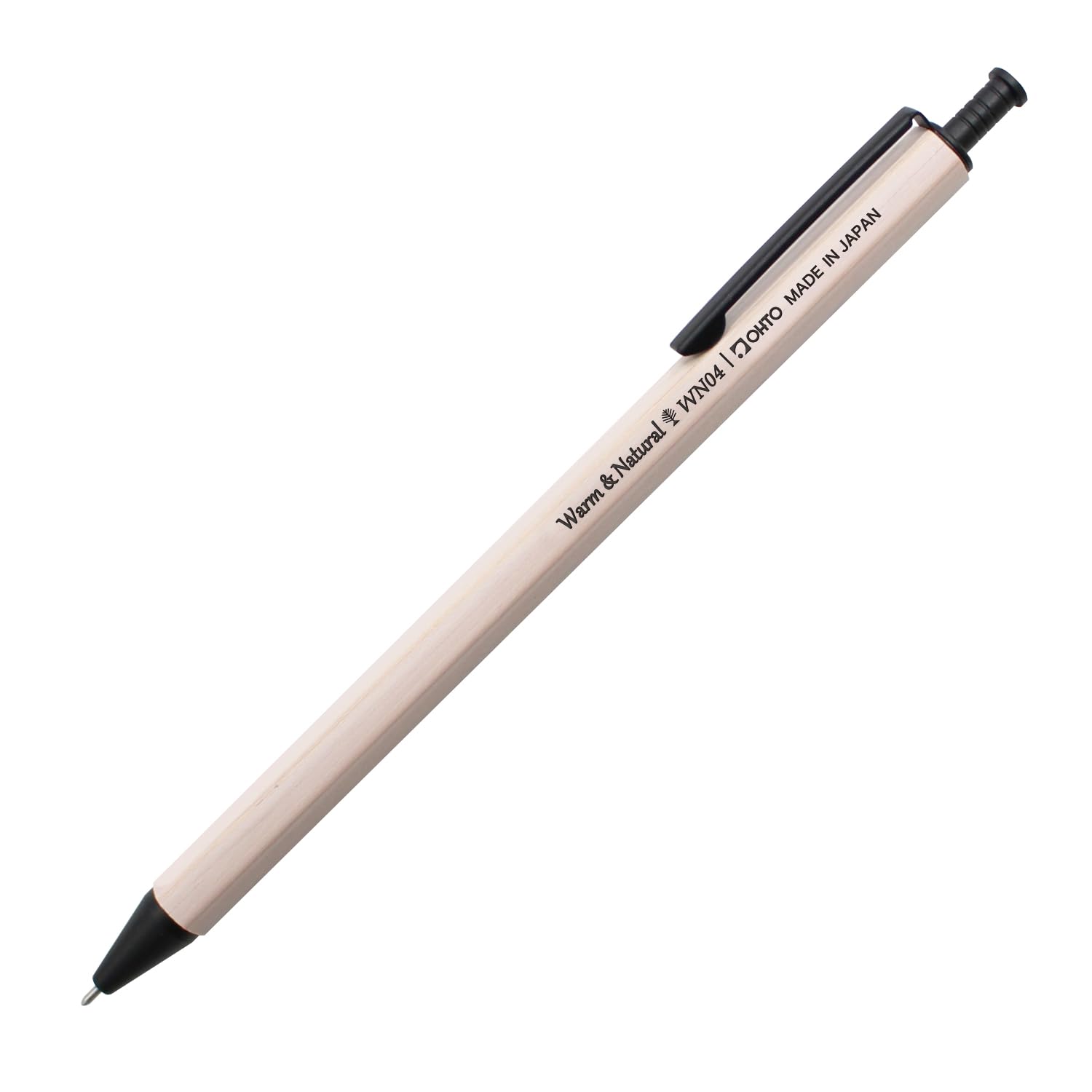 Auto White Wood Barrel Ballpoint Pen WN04 for Smooth Writing