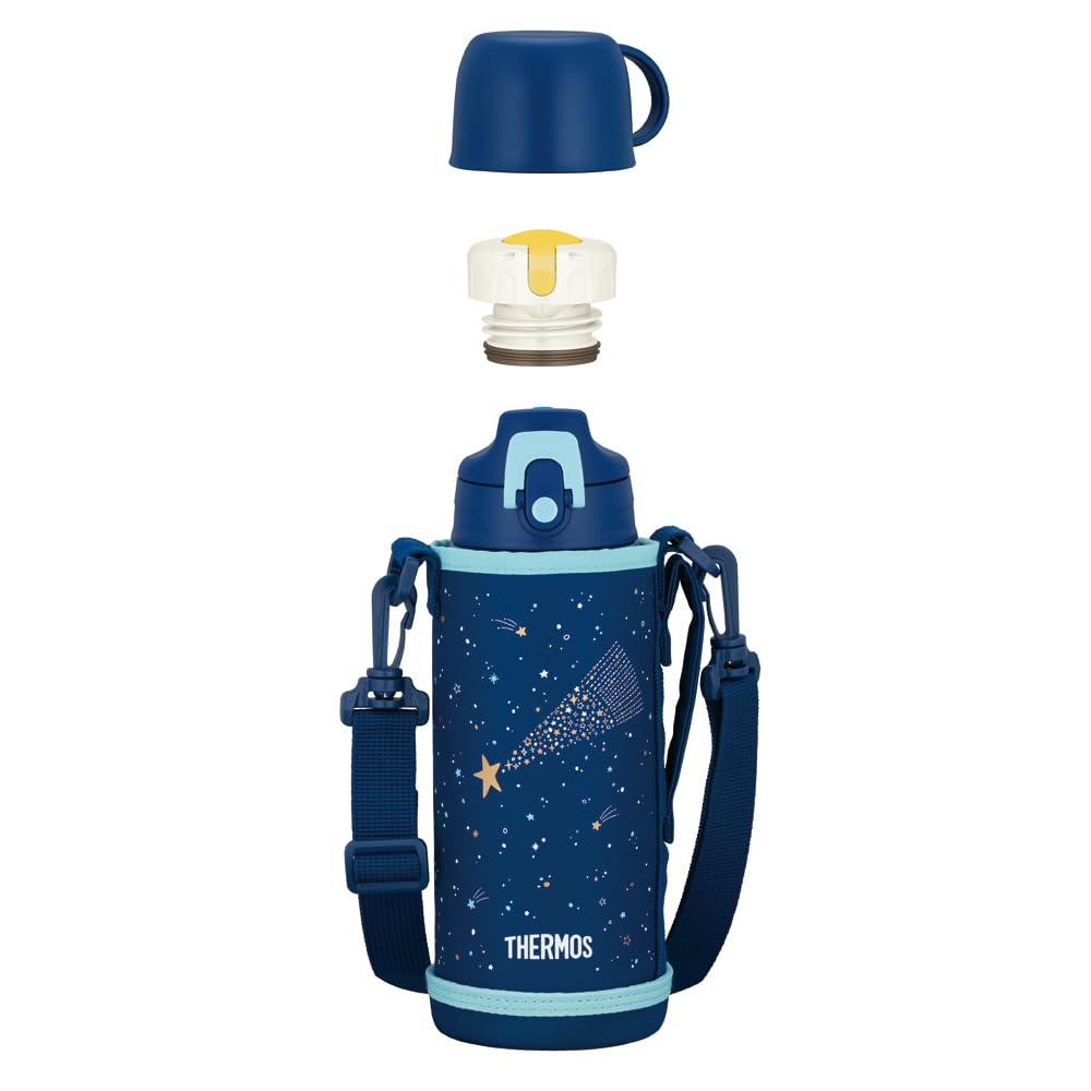 THERMOS Vacuum Insulated 2-Way Bottle 0.8L Navy Blue for Kids