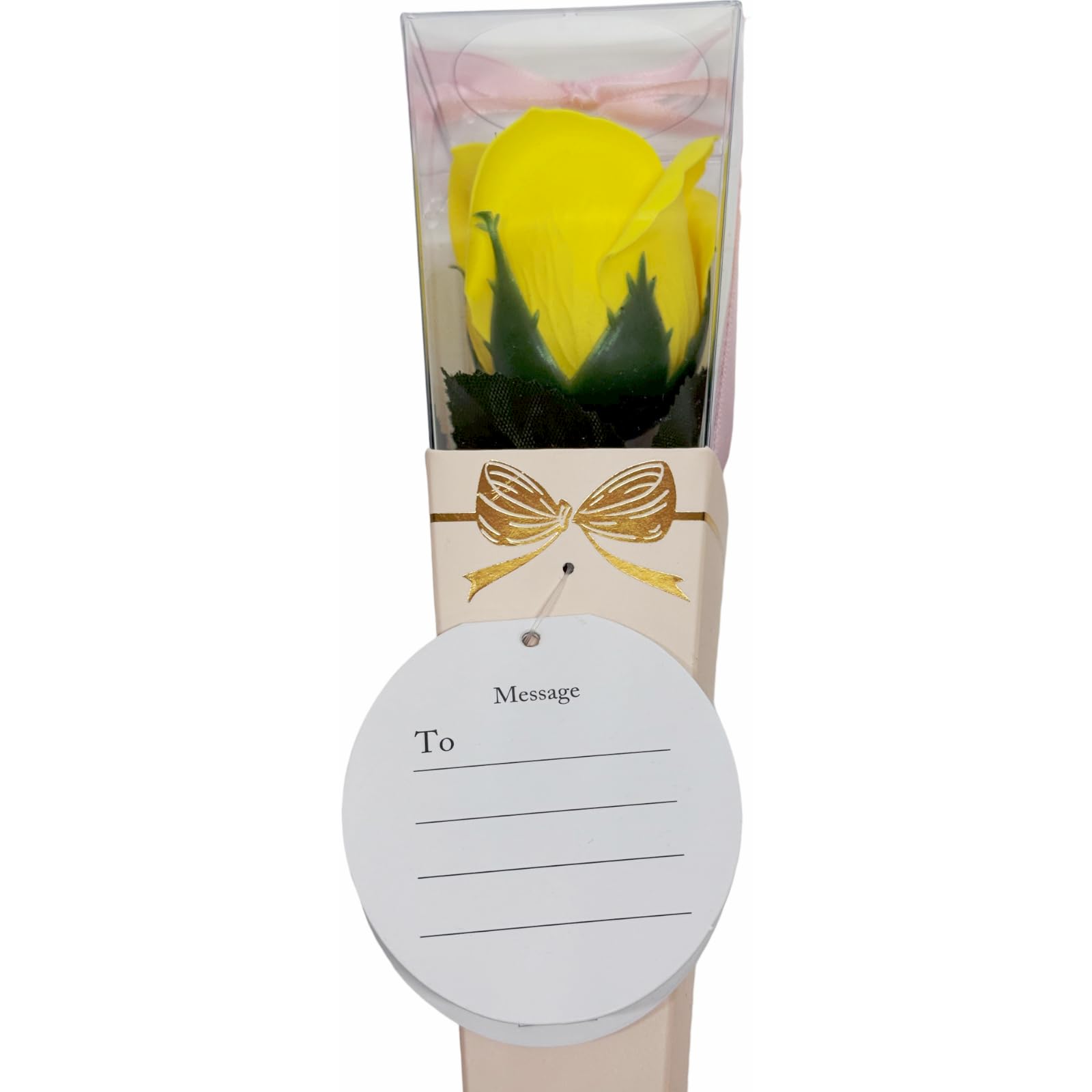 Q-FLA Bath Soak with Soap Flower Bouquet Gift Set Yellow 6 Pieces