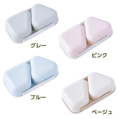 OSK Onigiri Lunch Case with Antibacterial Lock 465ml in Pastel Blue