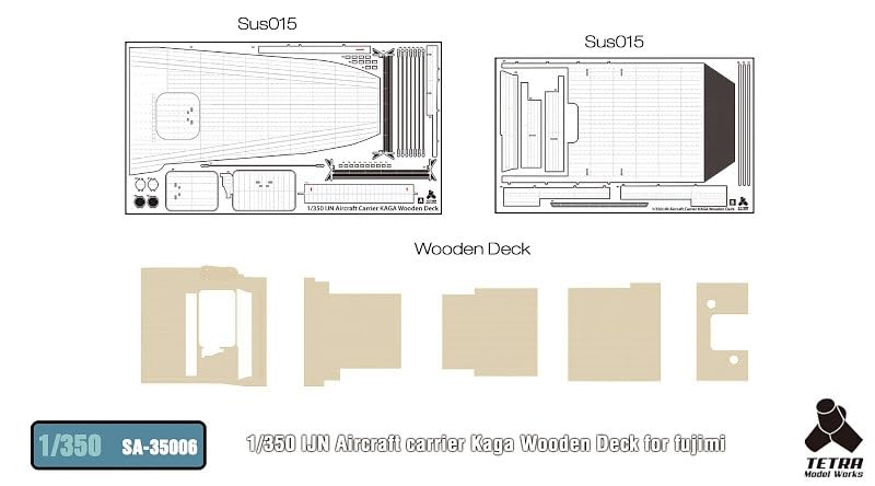 Tetra Model Works 1/350 Scale Aircraft Carrier Kaga Wooden Deck Parts Set