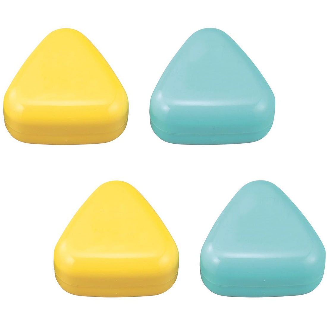 OSK Onigiri Case Set 4 Pieces Microwave Safe Blue and Yellow