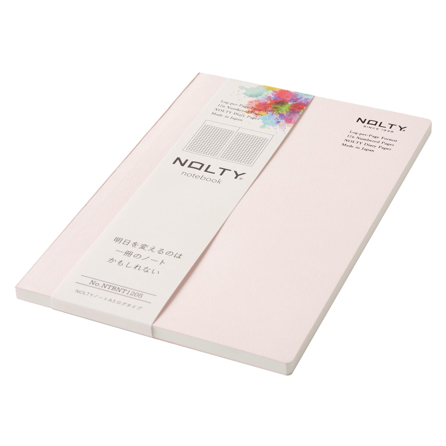 NOLTY A5 Log Type Notebook with 3.5mm Grid in Pink