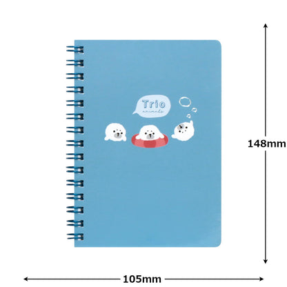 LABCLIP A6 Notebook with Horizontal Lines featuring Trio Aquarium Seal
