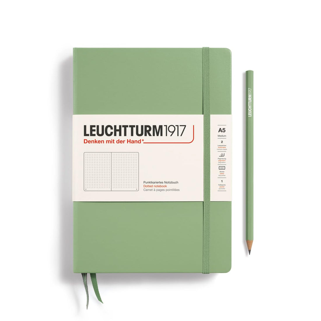 LEUCHTTURM1917 A5 Dot Grid Notebook Sage 361584