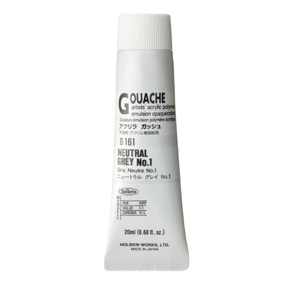 HOLBEIN Acrylic Gouache Neutral Gray No.1 20ml for Artists