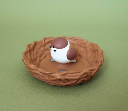 Decole Japanese Bird Nest Clip Holder Shima Enaga Cute Desk Accessory