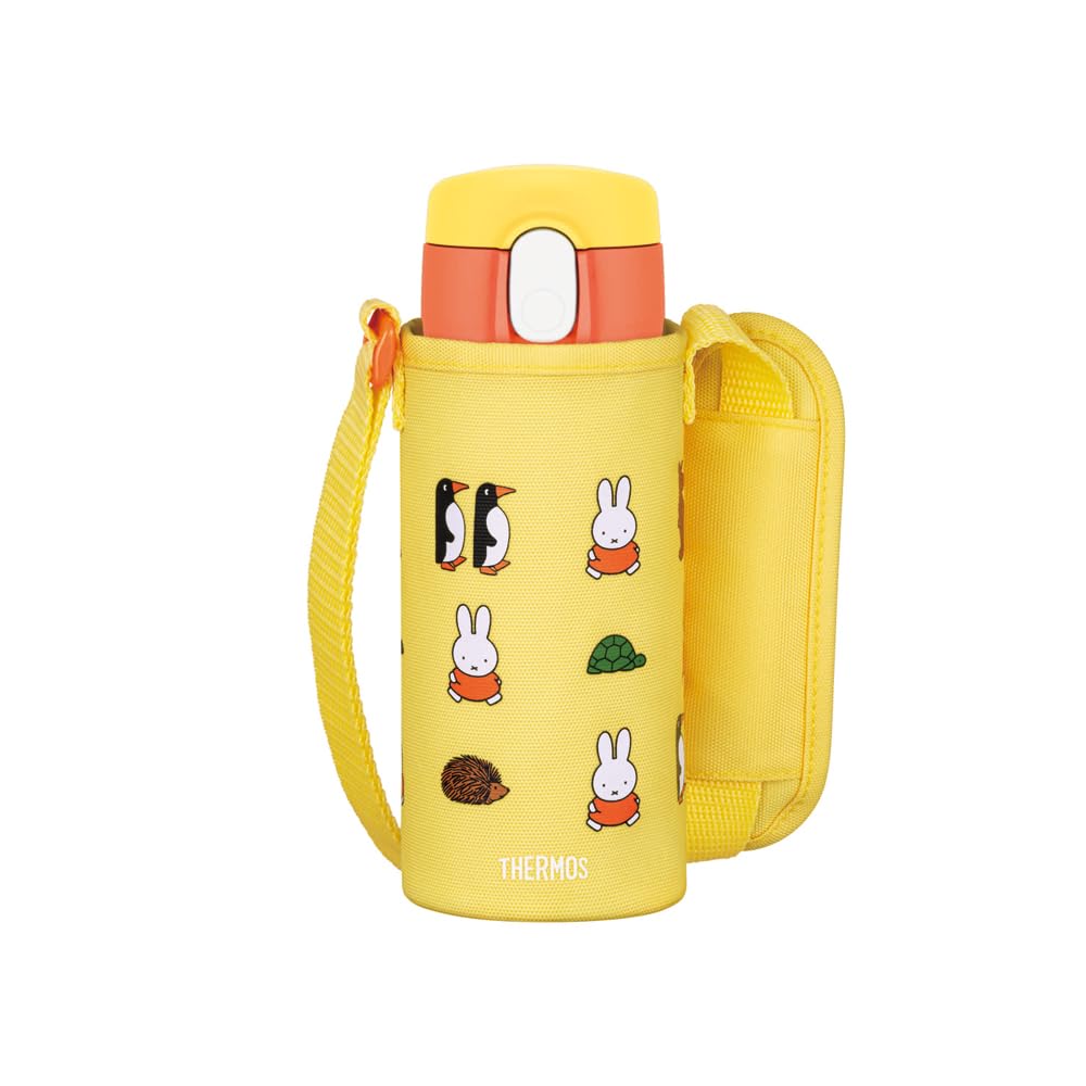 THERMOS Vacuum Insulated Straw Bottle 410ml for Kids Yellow Orange